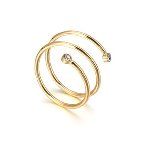 Anel Espiral Banhado em Ouro 18K