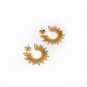 Brinco Argola Spike Banhado em Ouro 18K