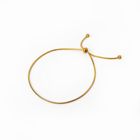 Pulseira Fina Ajustável Banhada em Ouro 18K